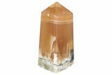 Polished, Banded Honey Calcite Obelisk #217052-1